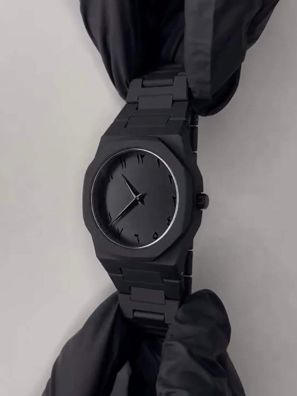 Black Arabic Aura Watch – Lightweight Design, Arabic Dial Full Black Aura Wrist Watch