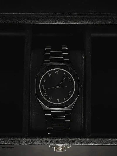 Black Arabic Stainless Steel Aura Watch high weight