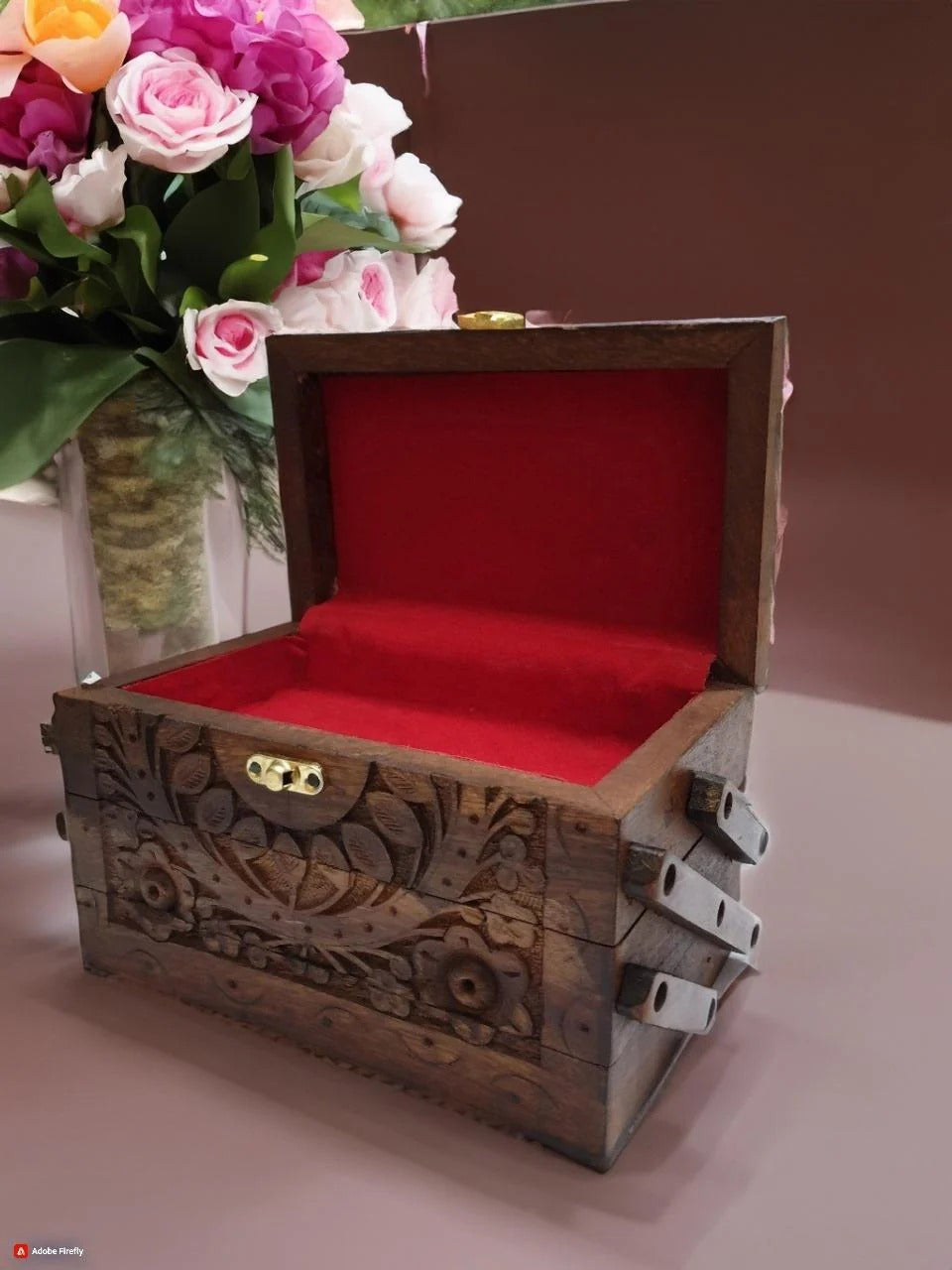 1 PC Beautiful Carved Jewelry Box
