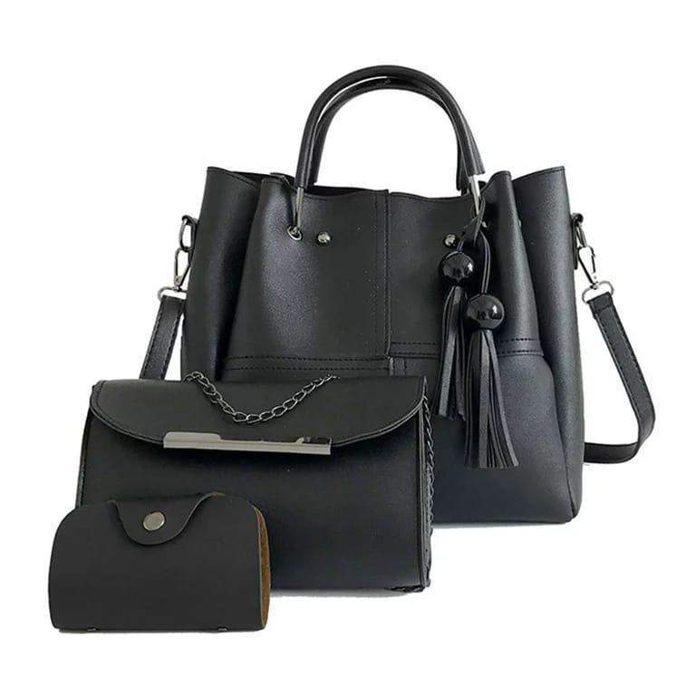 Women;s PU Leather plain Hand Bag Set