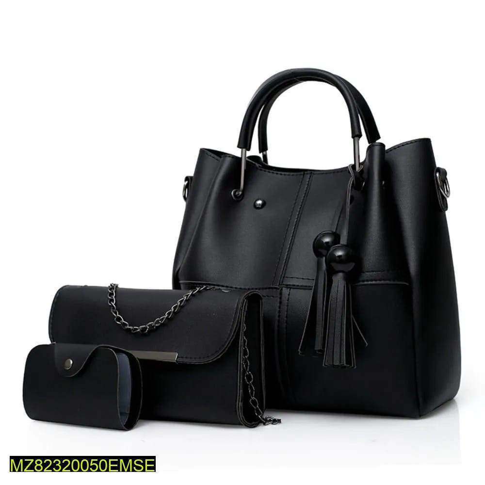 Women;s PU Leather plain Hand Bag Set