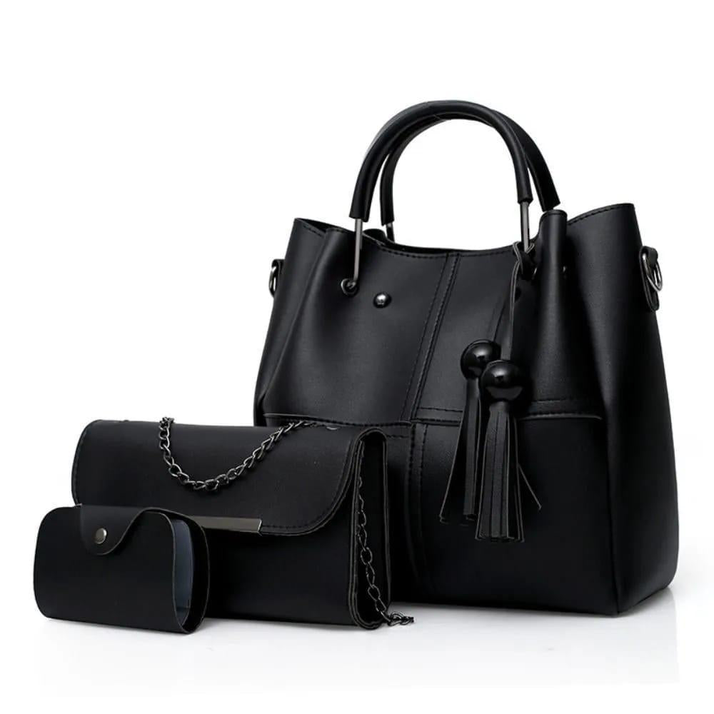 Women;s PU Leather plain Hand Bag Set