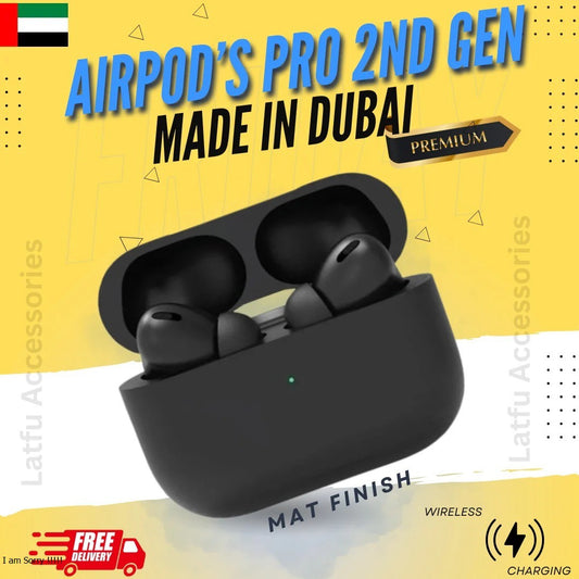 AirPods Pro 2nd gen Made in Dubai premium Black Edition Dubai wireless Earbuds