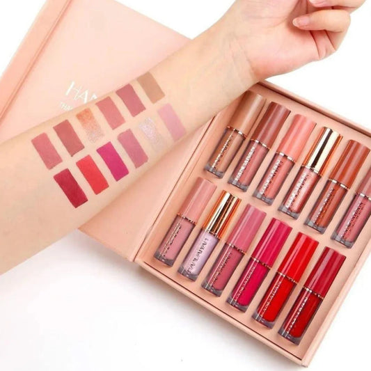 Super Glossy 12-Piece Lip Set | Vibrant Colors and Smooth Finish