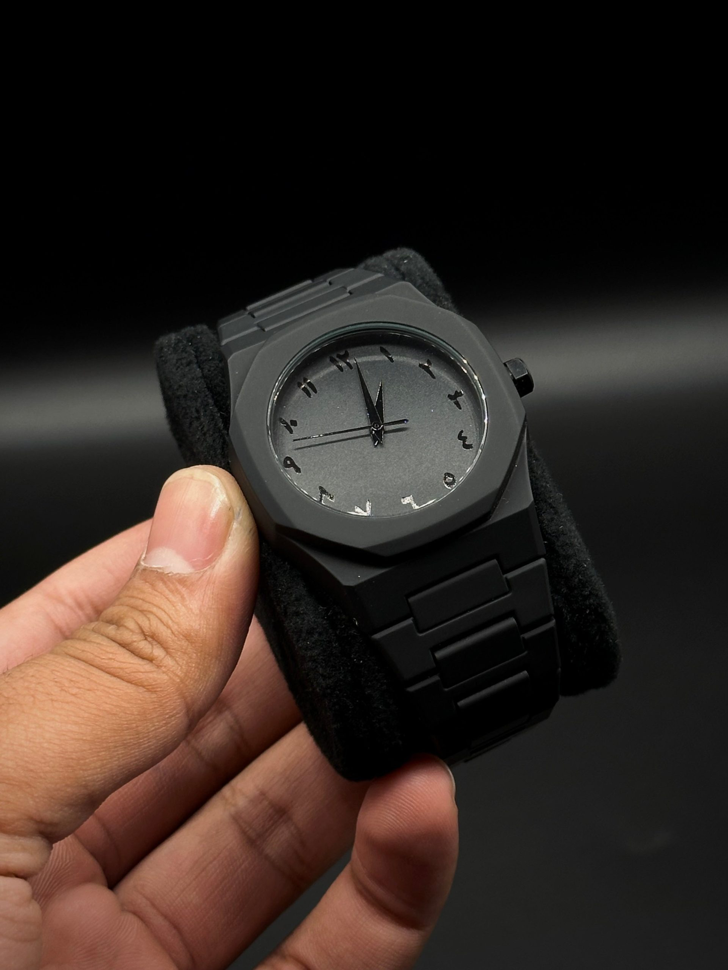 Black Arabic Aura Watch – Lightweight Design, Arabic Dial Full Black Aura Wrist Watch