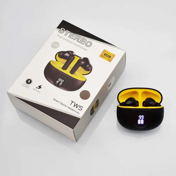 🔥 TWS Wireless Earbuds with LED Display – ENC Noise Cancellation, HiFi Stereo, Bluetooth 5.3 – Available in Black & White 🎧