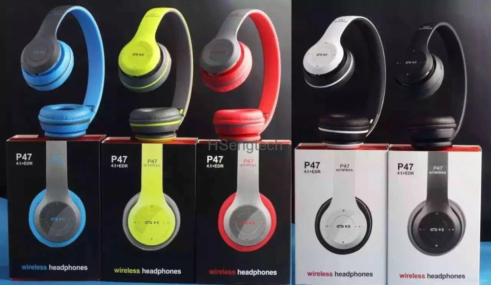 Wireless Headphones, P47 Bluetooth Foldable Headset with Microphone