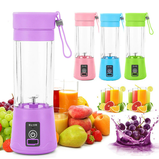 Electric Blender Mini Portable Juicer 380ml Usb Rechargeable (random Color)
