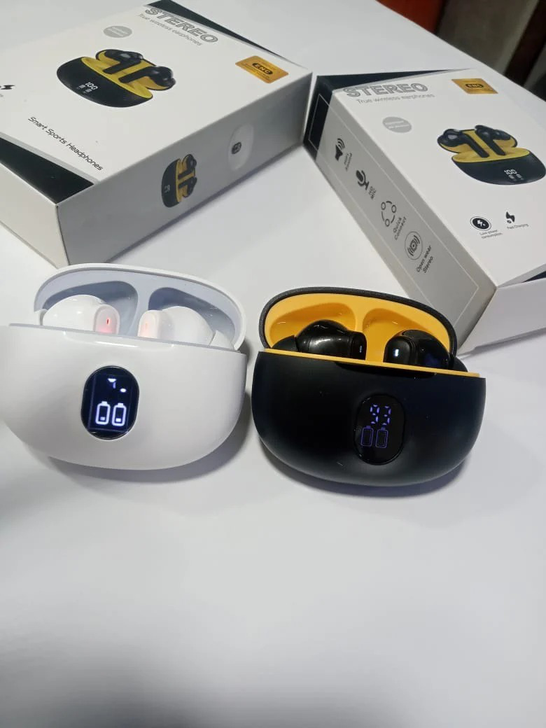 🔥 TWS Wireless Earbuds with LED Display – ENC Noise Cancellation, HiFi Stereo, Bluetooth 5.3 – Available in Black & White 🎧